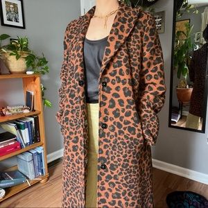 Animal print trench coat